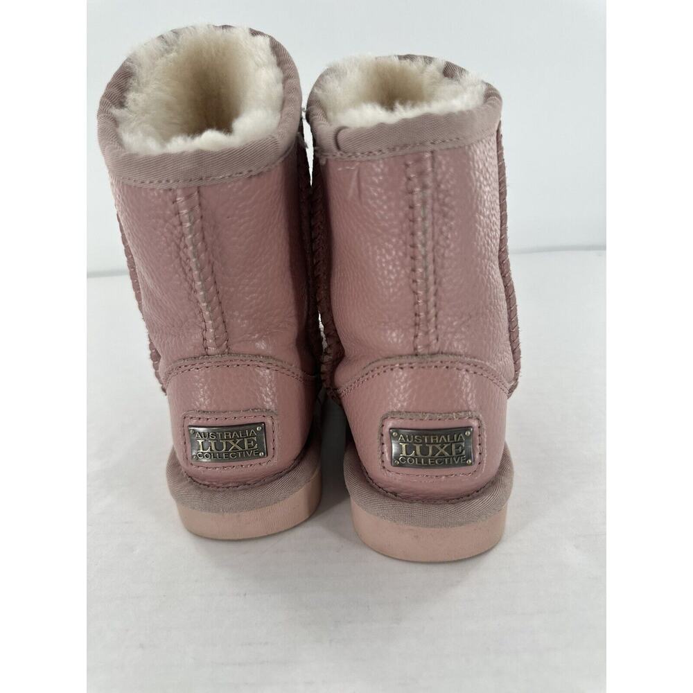 Australia Luxe Collective Girls Boots Size 10 US Pink Leather Shearling Cosy - Picture 2 of 7